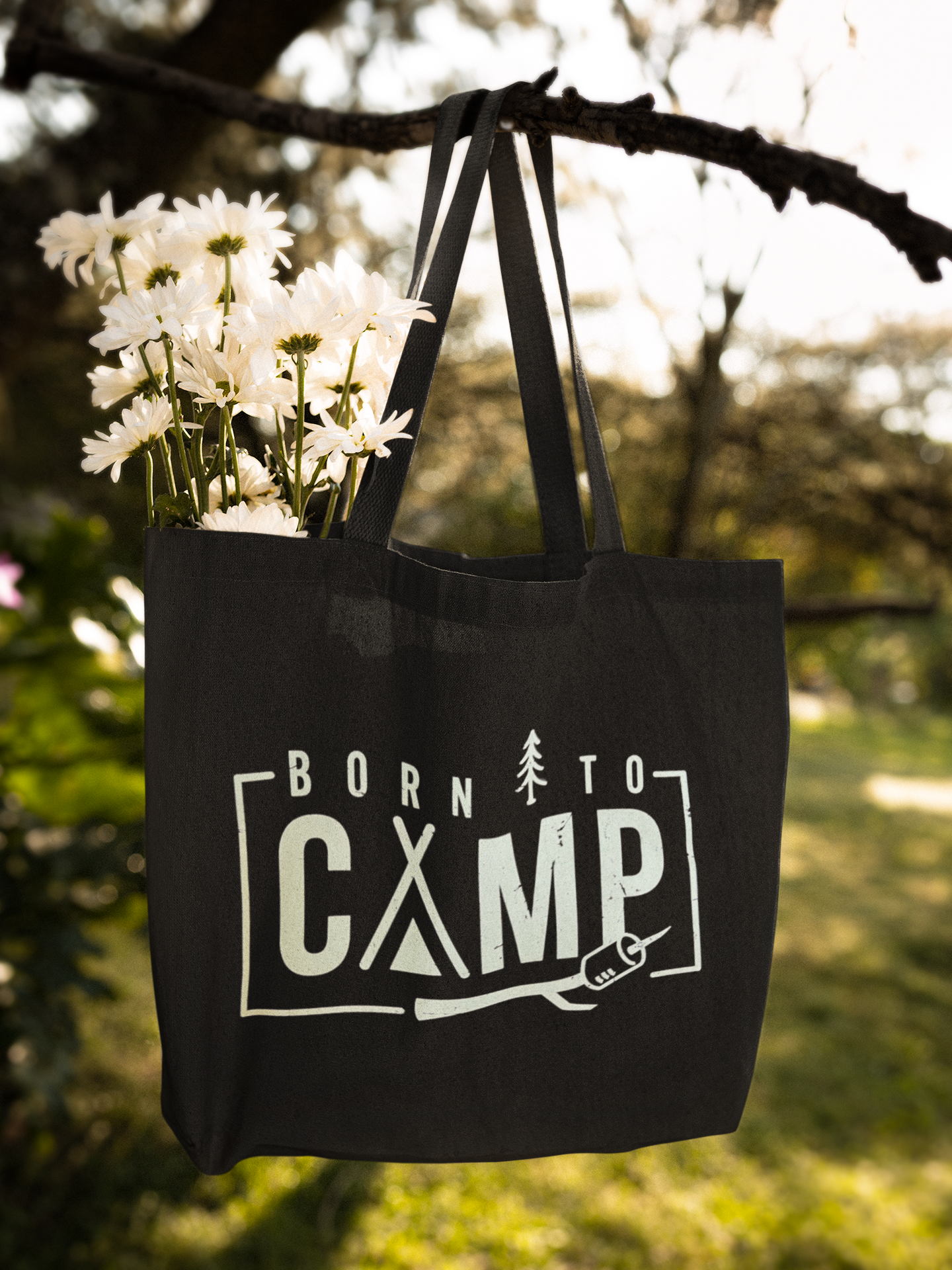 Born to Camp Canvas Tote Bag