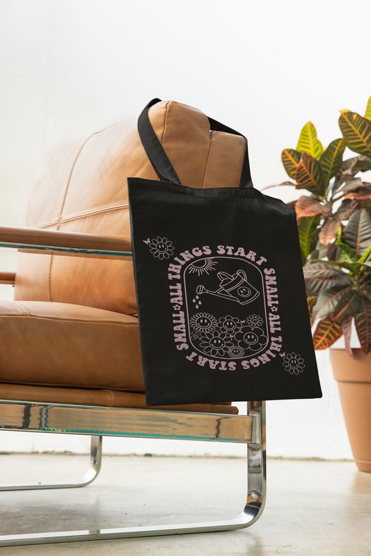 All Things Start Small Cotton Tote Bag