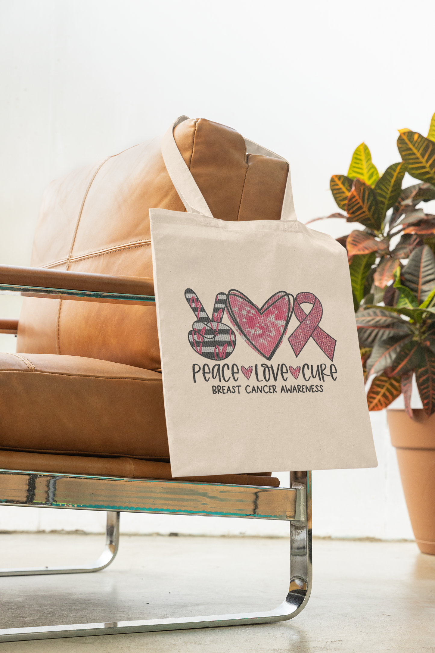 Breast Cancer Awareness Cotton Tote