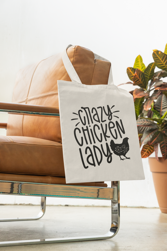 Crazy Chicken Lady Cotton Tote