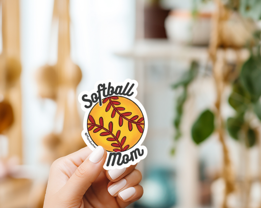 Softball Mom Diecut Sticker