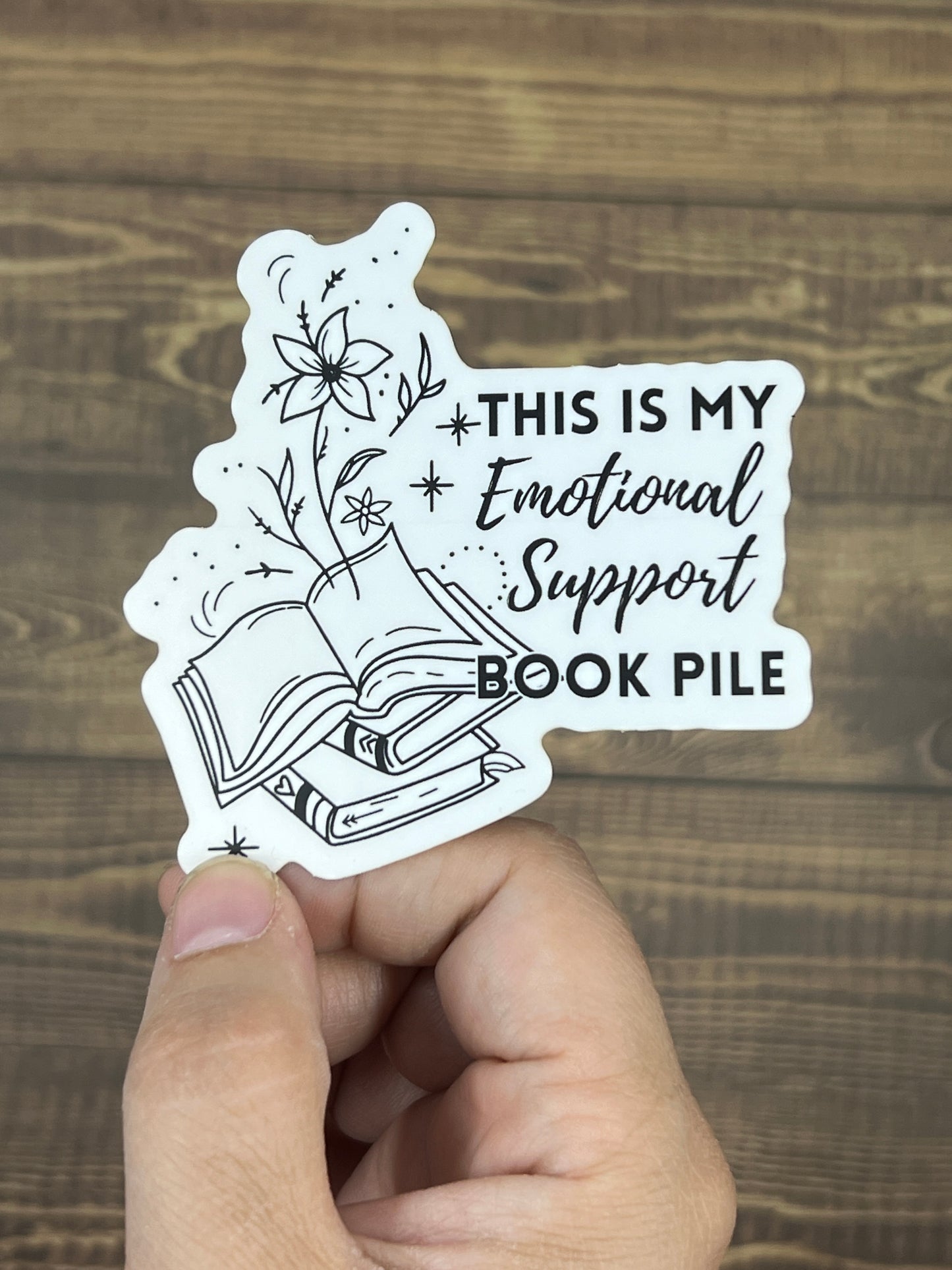 Emotional Support Book Pile - Black and White