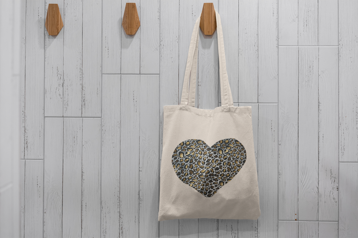 Leopard Print Heart Tote