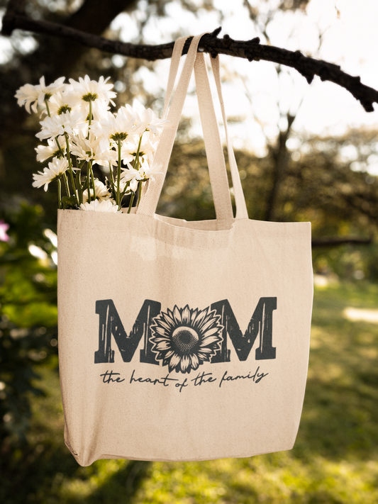 Mom: The Heart of the Family Canvas Tote