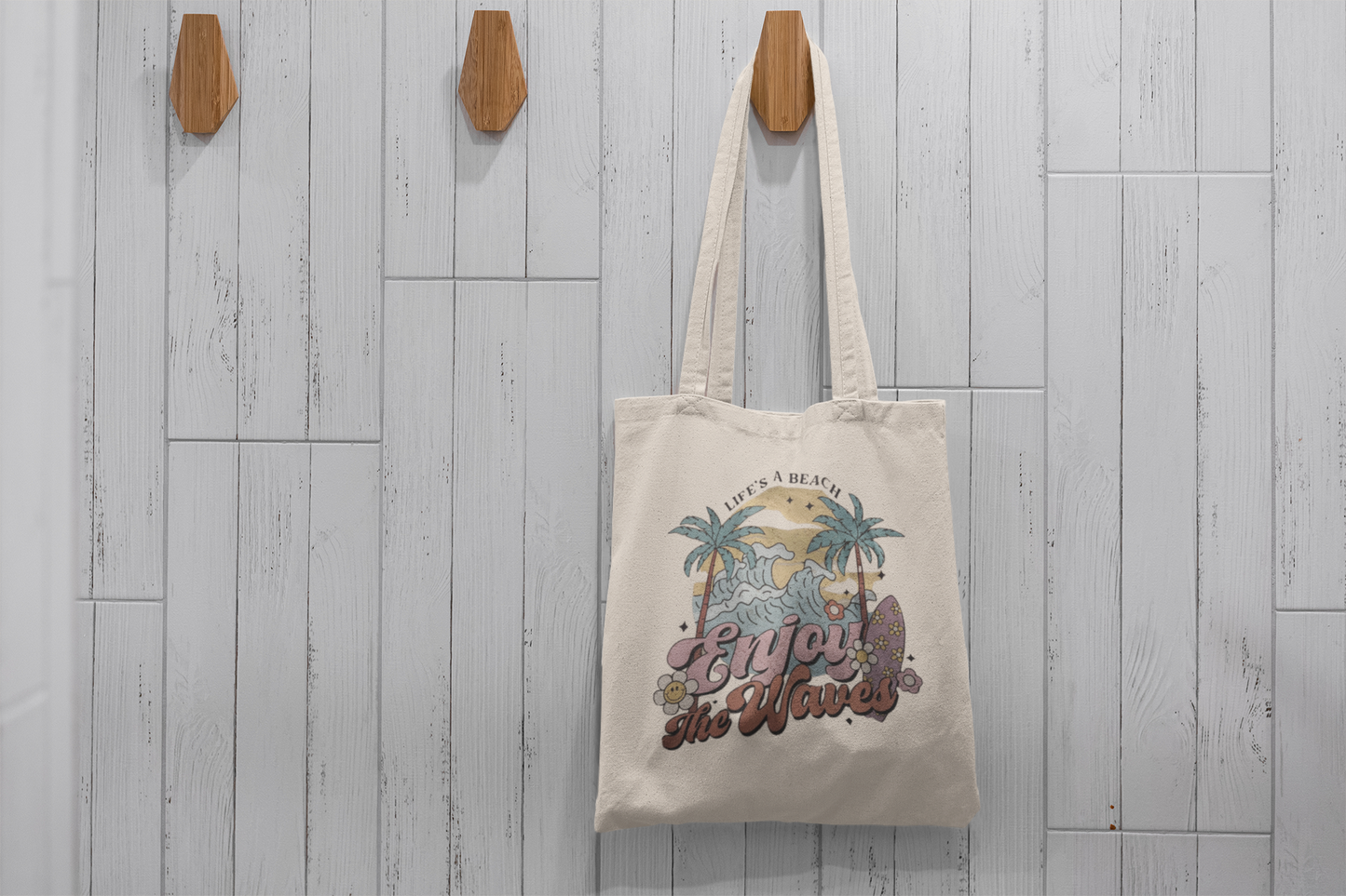 Life's a Beach: Enjoy the Waves Cotton Tote