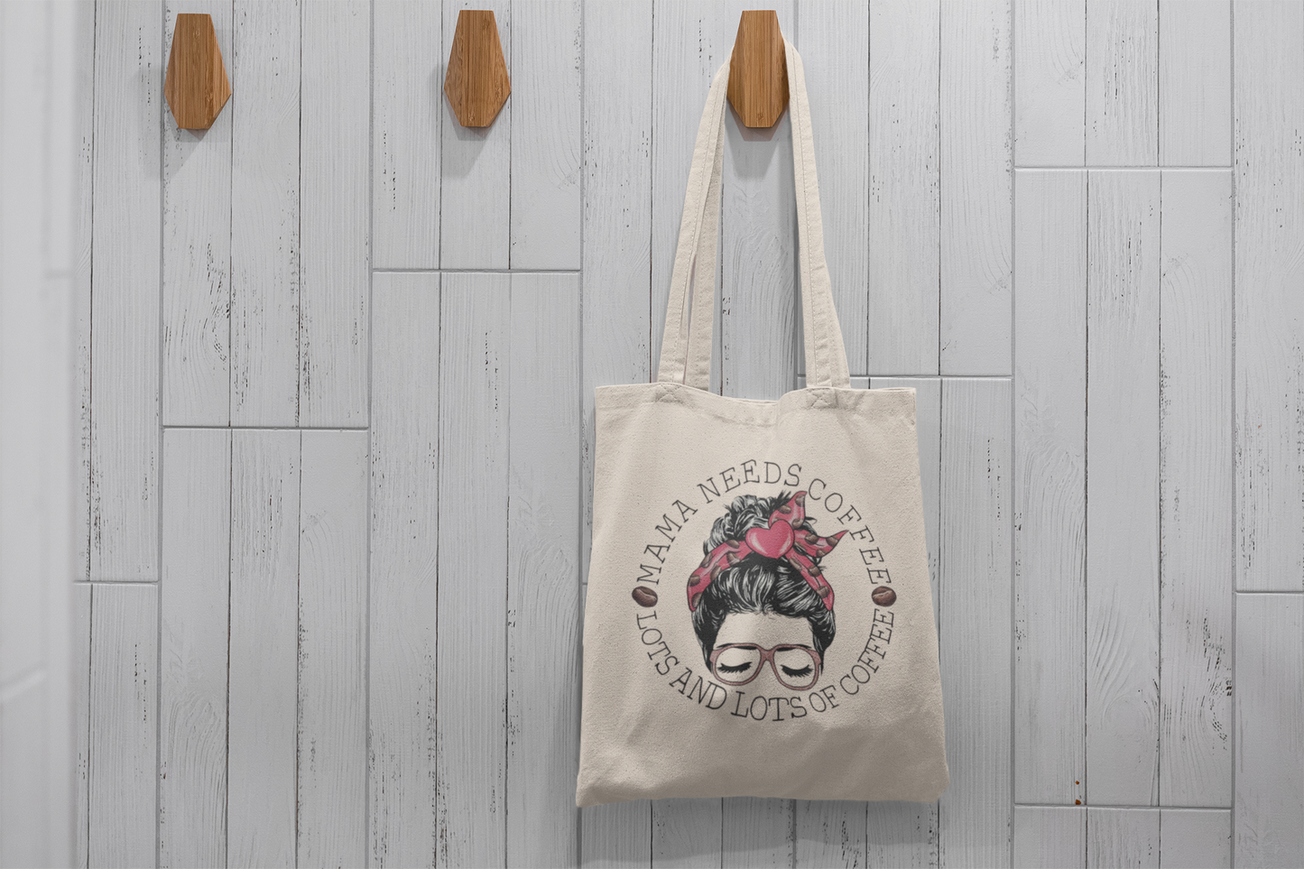 Mama Needs Coffee Cotton Tote Bag