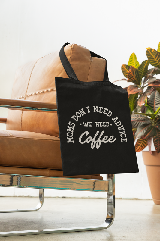 “We Need Coffee” Black Cotton Tote Bag