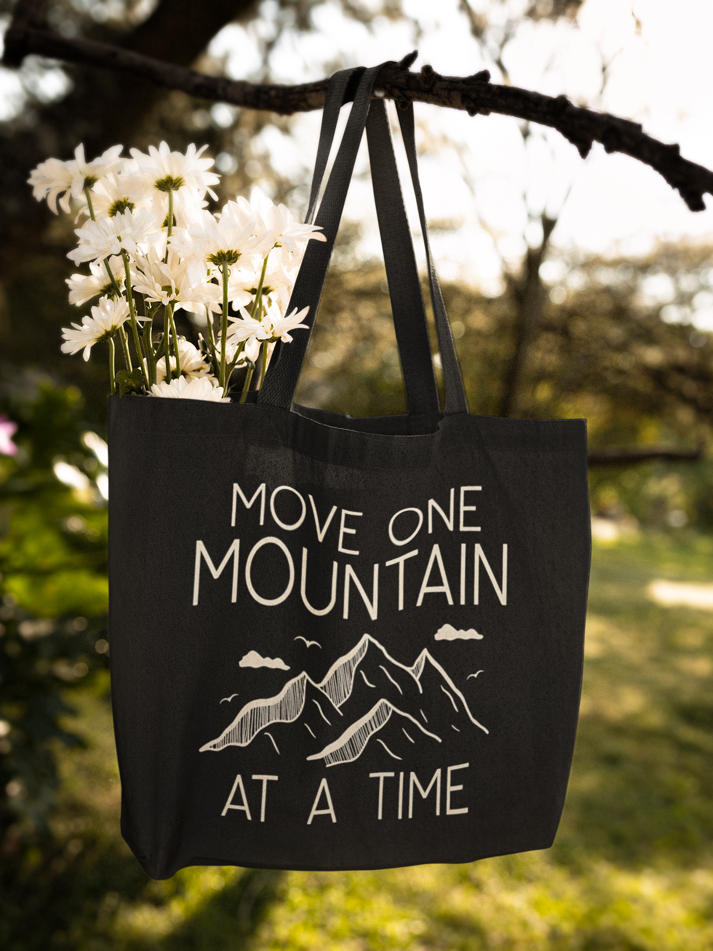 Move One Mountain at a Time Canvas Tote