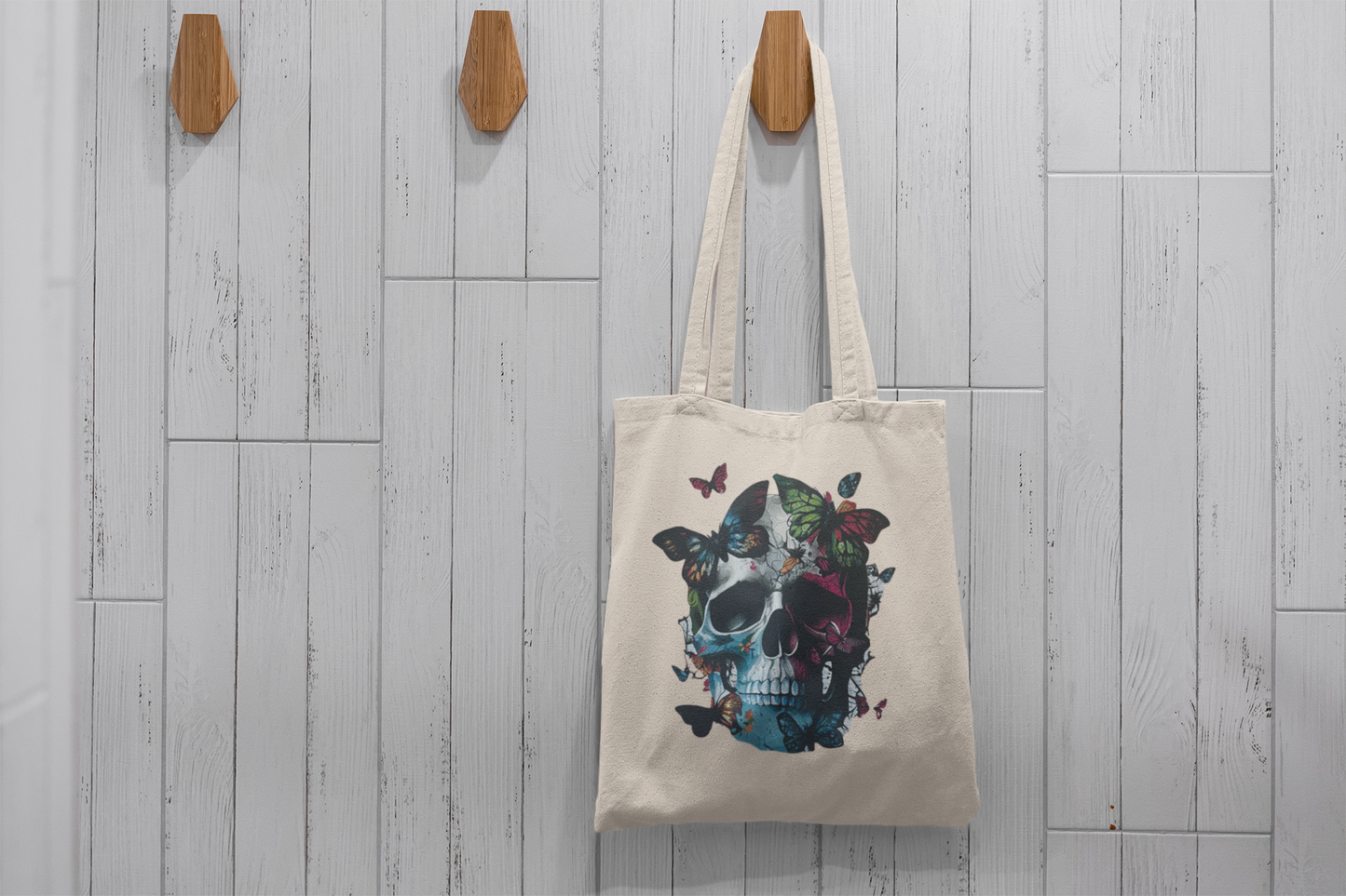 Butterfly Skull Cotton Tote