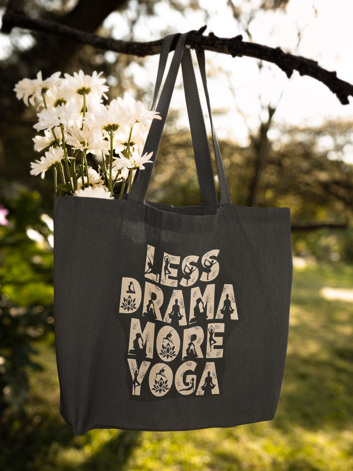 Less Drama More Yoga Canvas Tote